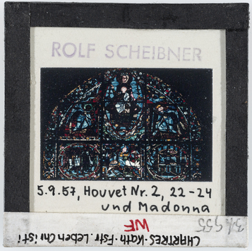 Vorschaubild Chartres: Kathedrale, Glasfenster, Leben Christi, Madonna, Einzug in Jerusalem, aufgenommen 5.9.1957 